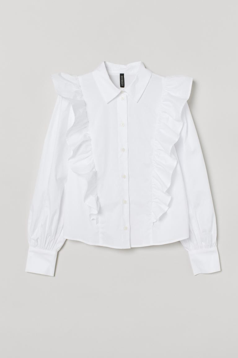 Ruffled Cotton Shirt | H&M (US + CA)