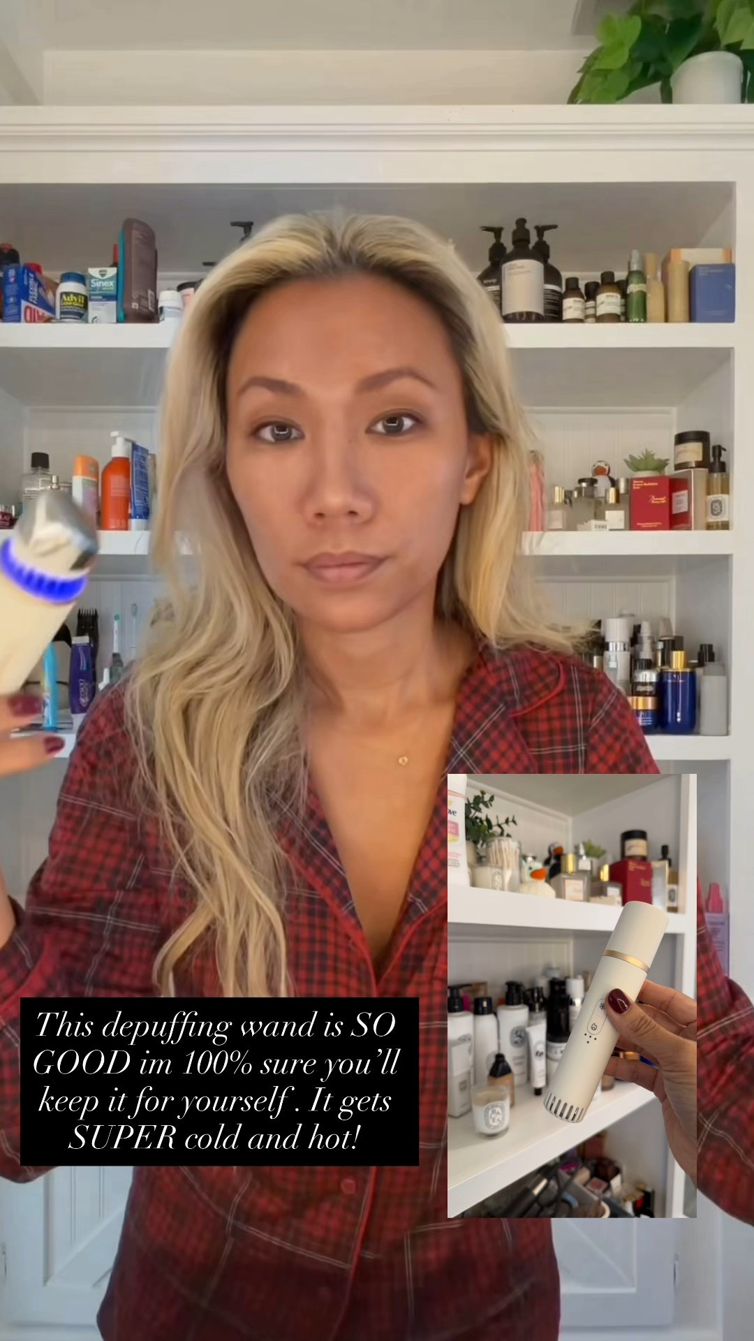 One of my best purchases of the year. This depuffing wand is a gift to us girls who wake up puffy! 😖😬 The cold is my fave but the hot feature is perfect for when you apply your skincare. The warmth will make your skin absorb your creams and gels better ! On sale and I swear you’ll love it. 

#LTKBeauty #LTKHoliday #LTKGiftGuide