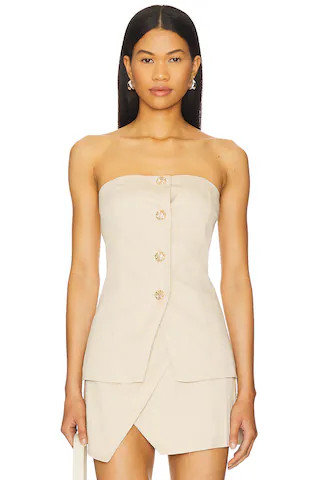 SNDYS Emilie Strapless Top in Cream from Revolve.com | Revolve Clothing (Global)