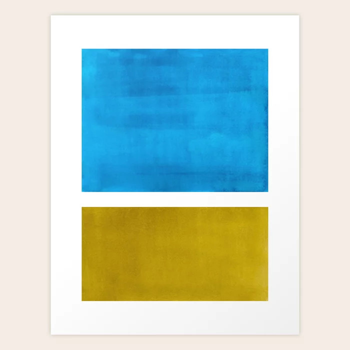 Colorful Bright Minimalist Rothko Olive Green Jewel Blue Midcentury Modern Art Vintage Pop Art Ar... | Society6