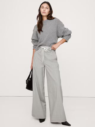High-Rise Wide-Leg Italian Wool Pant | Banana Republic (US)