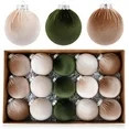 15Pcs Christmas Tree Ornaments Velvet Balls - Shatterproof Xmas Bulbs Decorations Set 3.15 inch -... | Walmart (US)