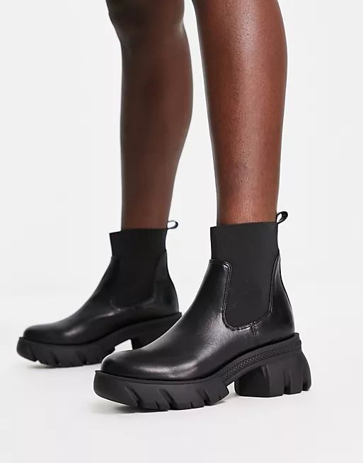 ASOS DESIGN Reed chunky chelsea boots in black | ASOS (Global)