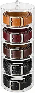 1 Pack 5 Layers Acrylic Belt Organizer Stackable Storage Box Clear Display | Amazon (US)