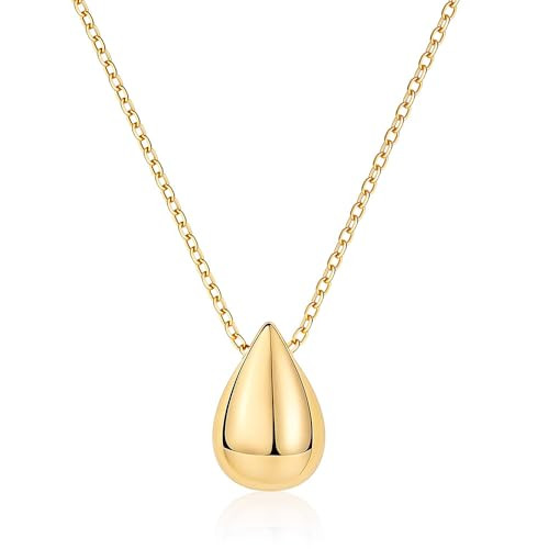 Amazon.com: 18K Gold Plated Dainty Pear Pendant Necklace for Women | Water Droplet Pendant Neckla... | Amazon (US)