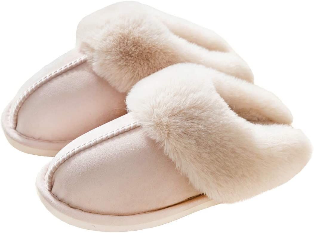 Women's Slippers Soft Plush Winter Warm House Shoes Slip on Memory Foam Fluffy Fur Slippers | Amazon (US)