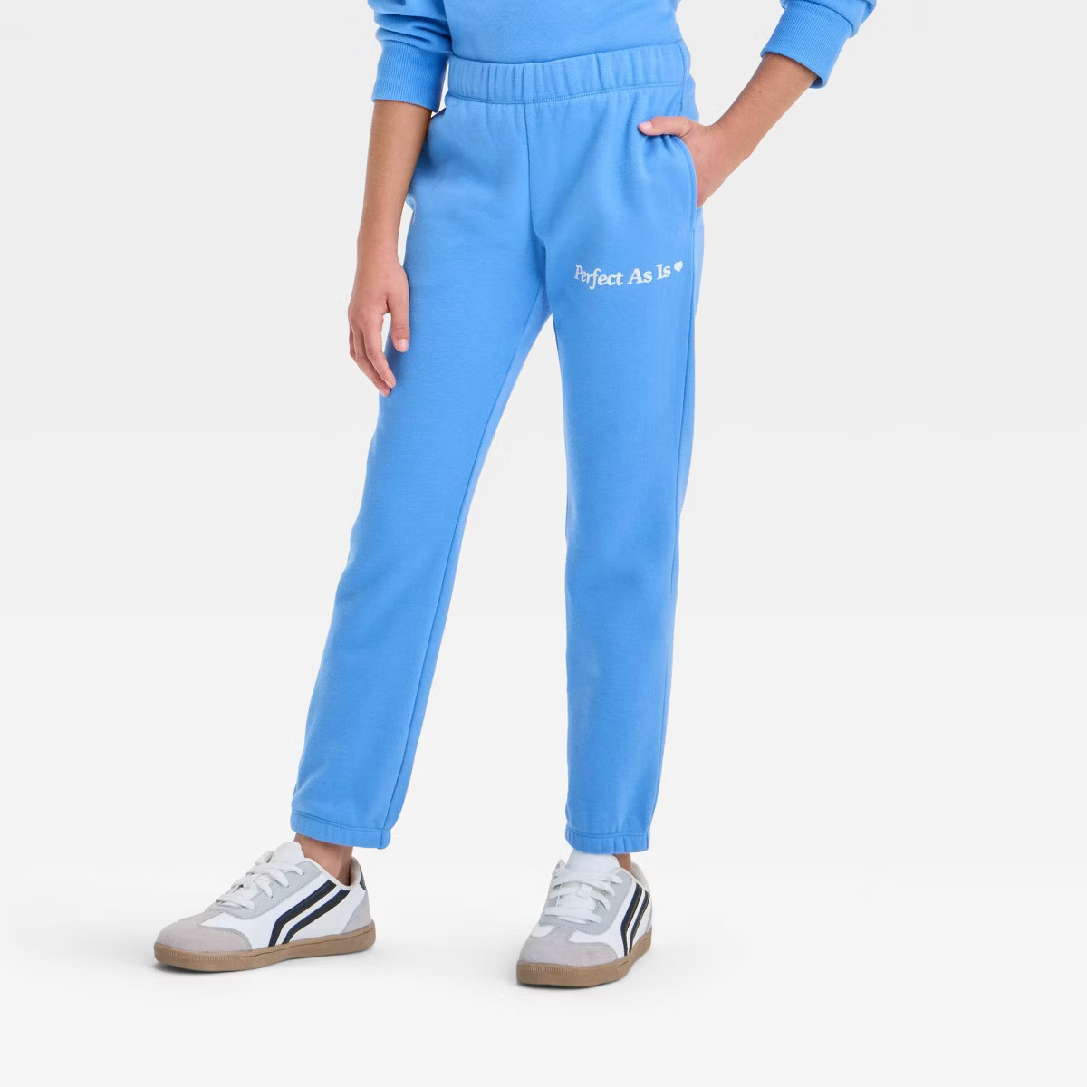 Kids' Fleece 'Perfect As Is' Sweatpants - Cat & Jack™ Blue | Target