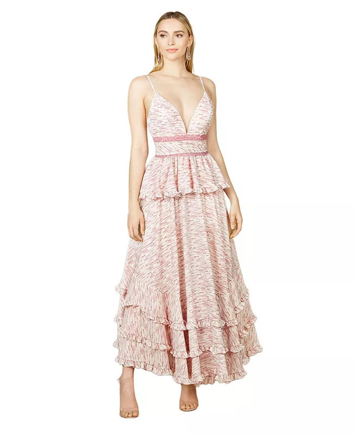 Women's Plunging V-Neck Print Dress | Macy's