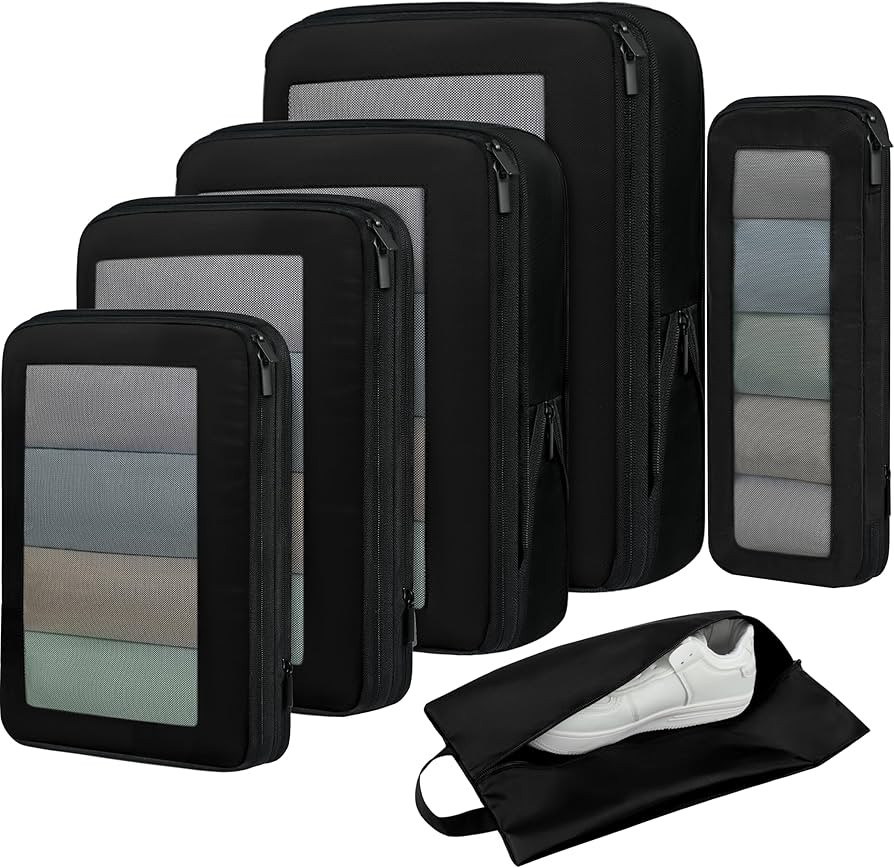 BAGAIL 4 Set/6 Set/8 Set Compression Packing Cubes Travel Accessories Expandable Packing Organize... | Amazon (US)