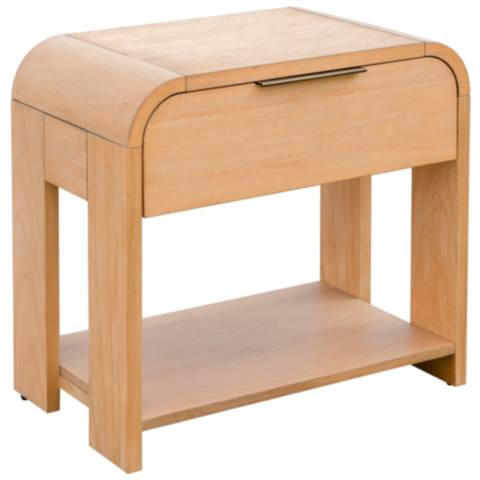 INK+IVY Natural Jameson Modern One Drawer Waterfall Nightstand - #4056C | Lamps Plus | Lamps Plus