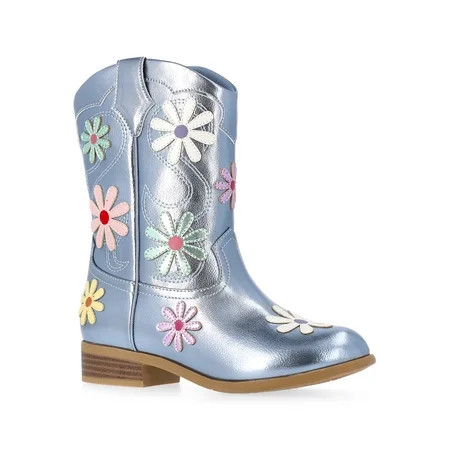 Wonder Nation Girls and Toddler Western Daisy Boots | Walmart (US)