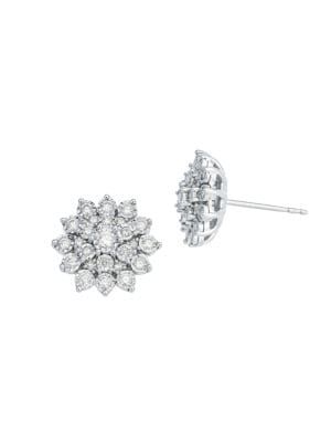 Eny Sterling Silver & 0.48 TCW Diamond Flower Stud Earrings | Saks Fifth Avenue OFF 5TH