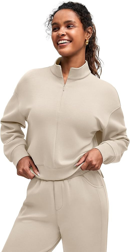 G4Free Smoofit Modal Soft Women's Half-Zip Pullover Mock Neck Long Sleeve Sweatshirts with Side S... | Amazon (US)