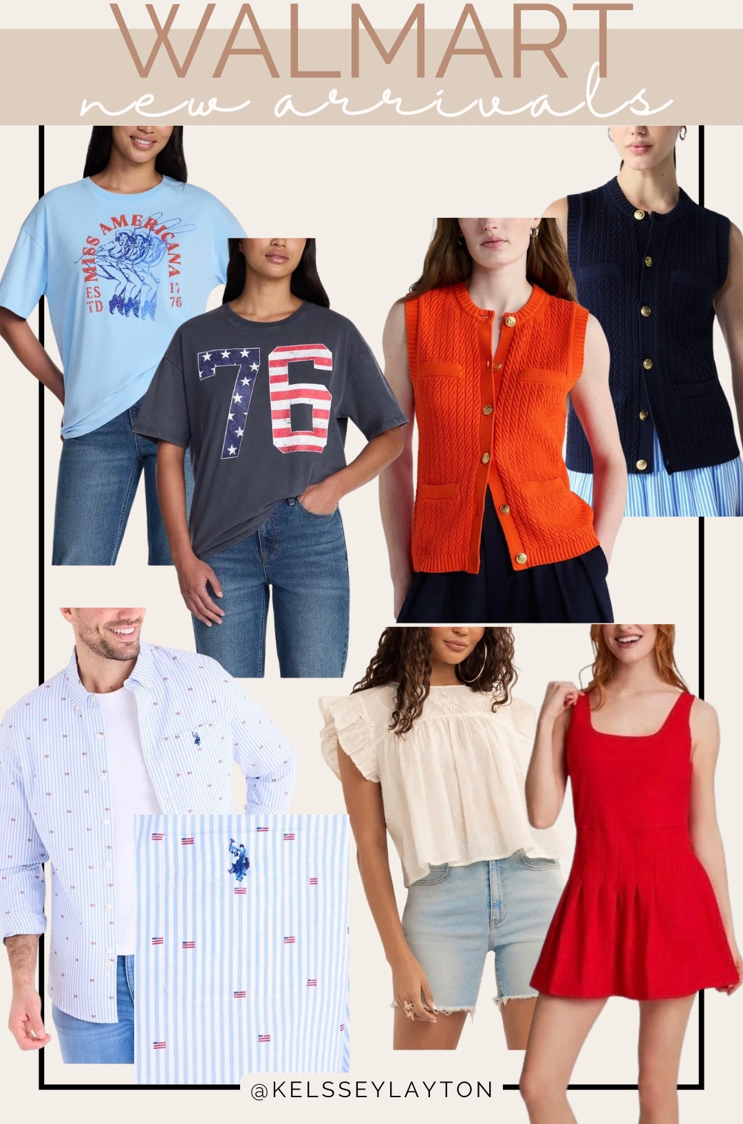 Walmart new arrival red, white and blue tops

#LTKootd #LTKgrwm