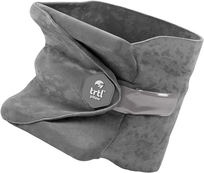 trtl Travel Pillow grey | space-saving neck pillow for relaxing travel on the plane, car & bus | ... | Amazon (UK)