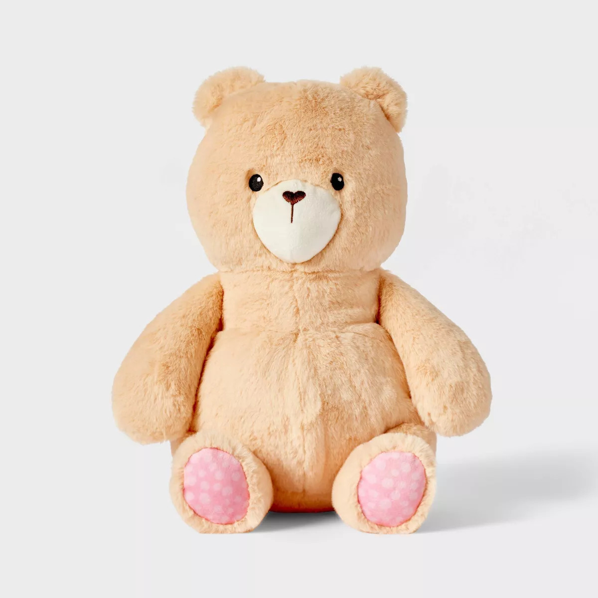 12'' Tan Bear Stuffed Animal with Heart Shaped Nose - Gigglescape™ | Target