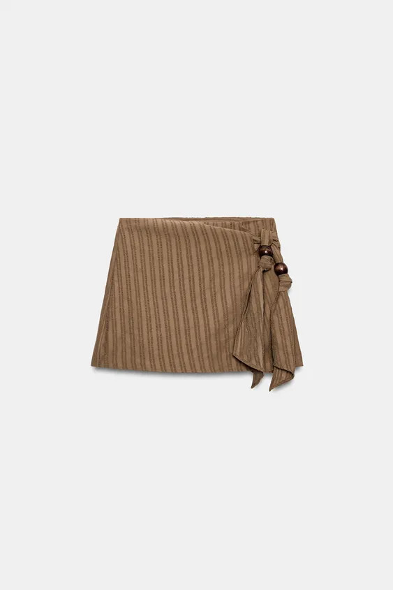 SKORT WITH BEADED KNOT | Zara UK