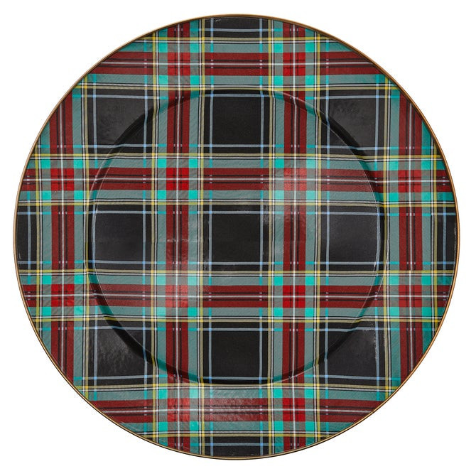 Tartan Black Serving Platter | MacKenzie-Childs