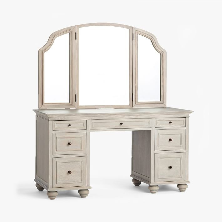 Chelsea Smart Vanity Storage Desk Set, Brushed Fog | Pottery Barn Teen