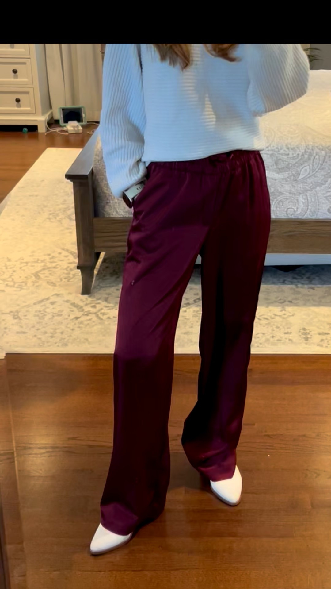 Cyber Monday deal on the pull-on, wide leg satin pants at Target! The burgundy color is sold out, but BLACK is available! Wearing size S. I wore these pants on Thanksgiving, and they were both beautiful and comfortable.

There’s a similar pair (linked below) from Loft that are 50% off. Add on an additional 20% off and free shipping. The Loft satin pants come in several colors, including burgundy, stone, deep blue, and deep green.

#LTKCyberWeek #LTKHoliday #LTKSaleAlert