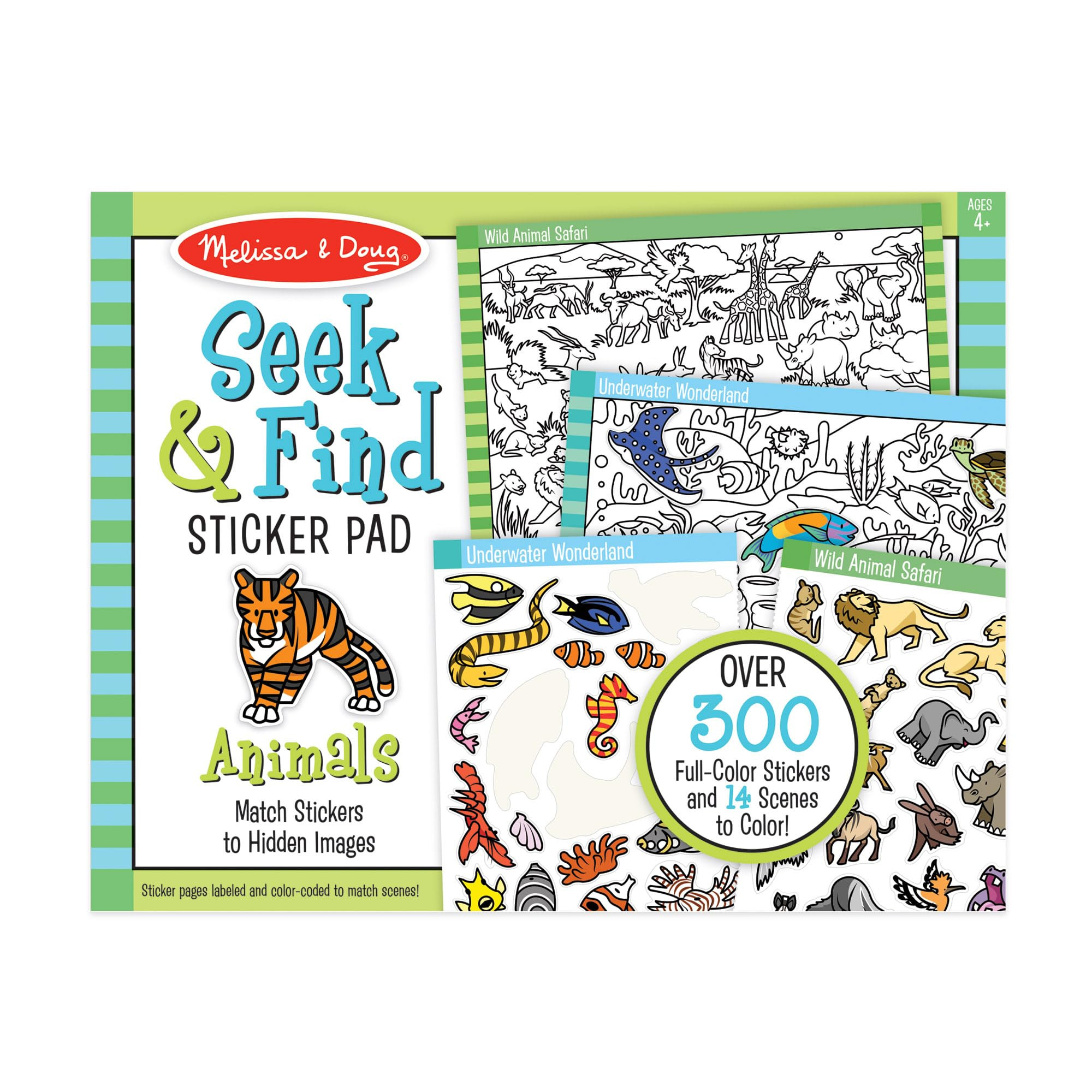 Melissa & Doug Seek and Find Sticker Pad, Animals (400+ Stickers, 14 Scenes to Color) Search and ... | Amazon (US)
