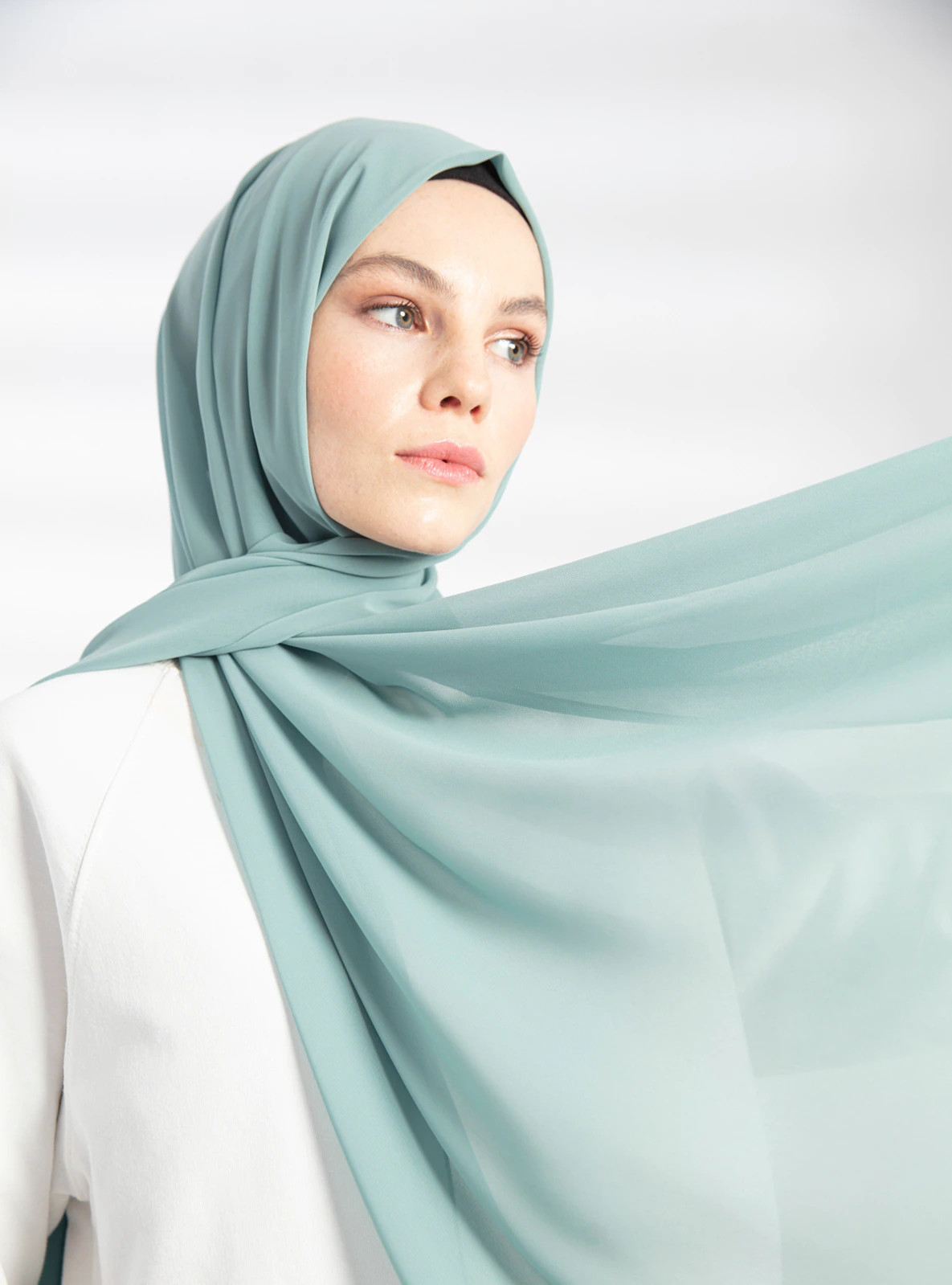 Green Almond - Plain - Rayon - Chiffon - Shawl | Modanisa (US)