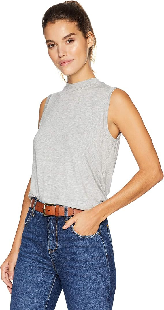 Daily Ritual Women's Jersey Relaxed-Fit Sleeveless Mock Neck Shirt | Amazon (US)