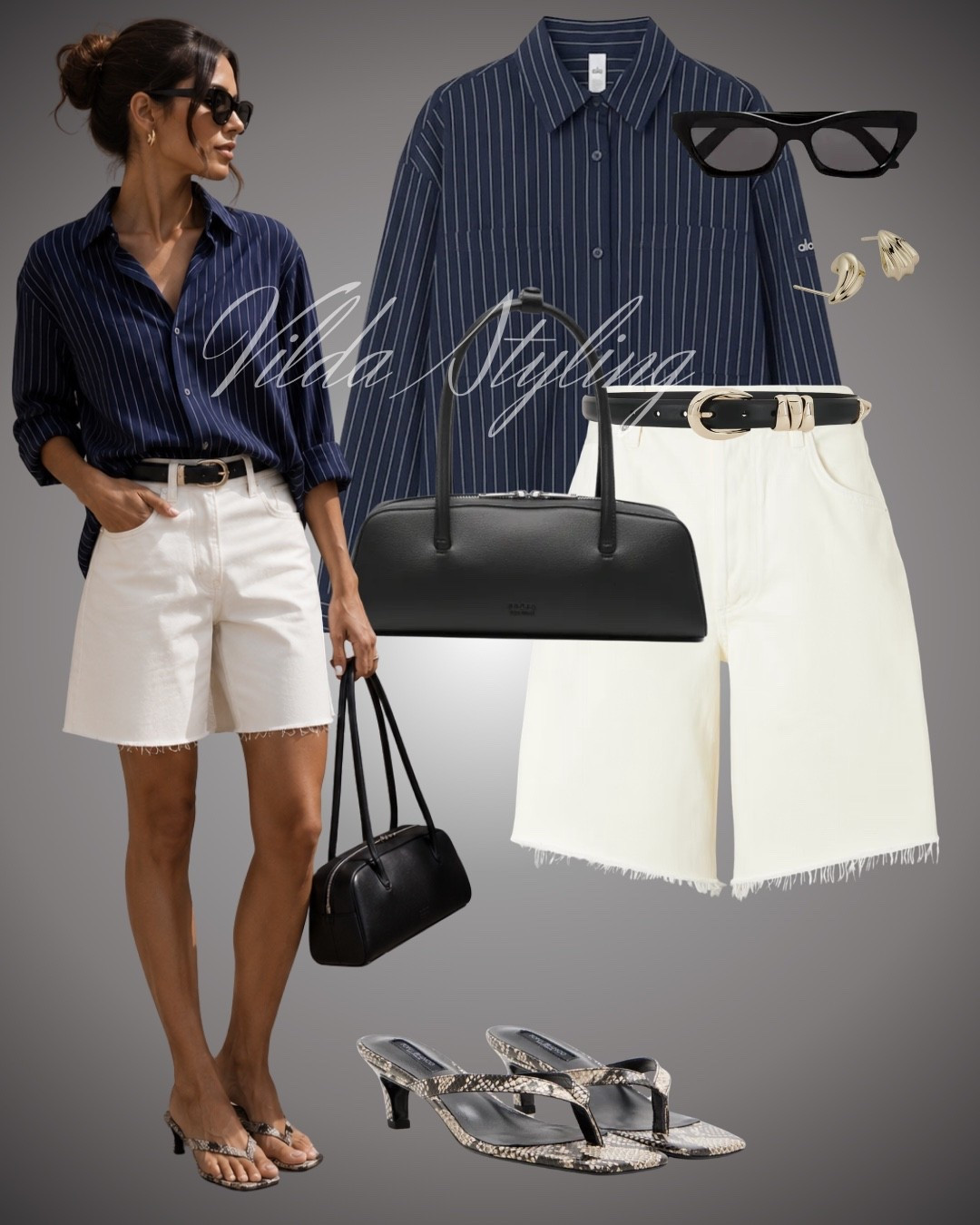 Navy stripes & crisp whites 🤍💙
A polished summer look with effortless tailoring, sleek black accessories and a subtle snakeskin moment.

#LTKStyle #SummerOutfit #NavyStyle #BermudaShorts #ChicStyle #MinimalStyle #ElevatedBasics #SummerChic

#LTKeurope