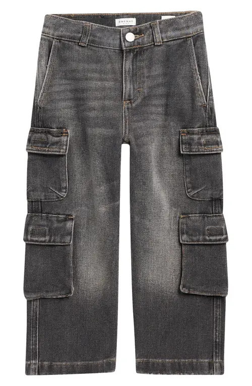 PacSun Kids' Nate Baggy Cargo Jeans in Black Denim at Nordstrom, Size 16 | Nordstrom