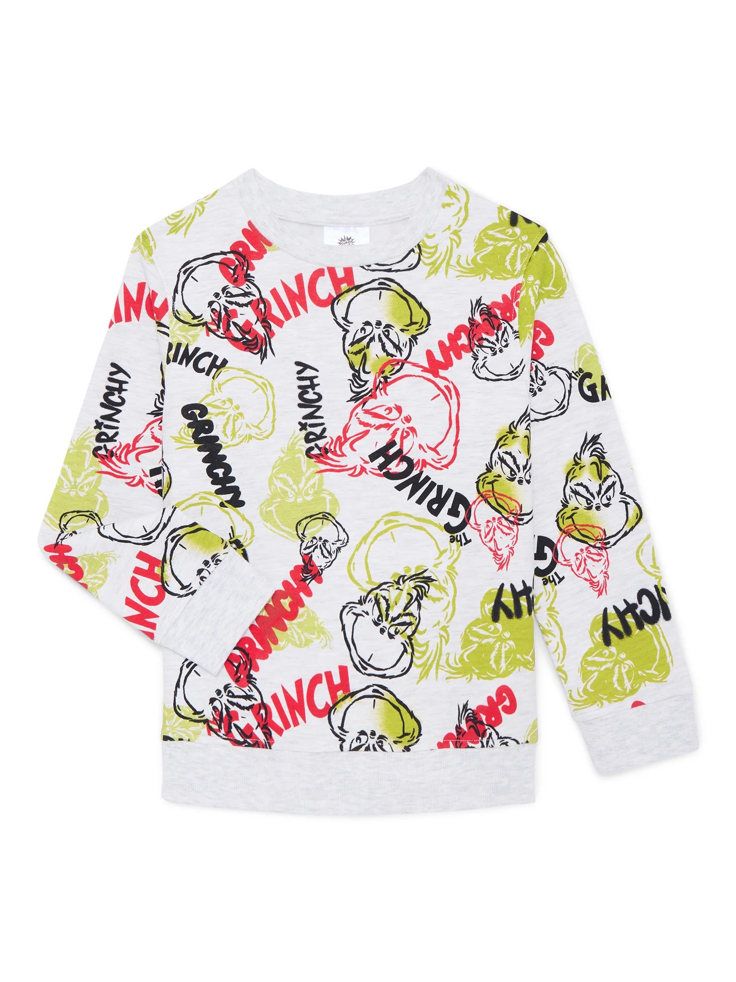 Dr Seuss Painted Grinch Little Boys and Big Boys Graphic Sweatshirt, Sizes 4-18 | Walmart (US)