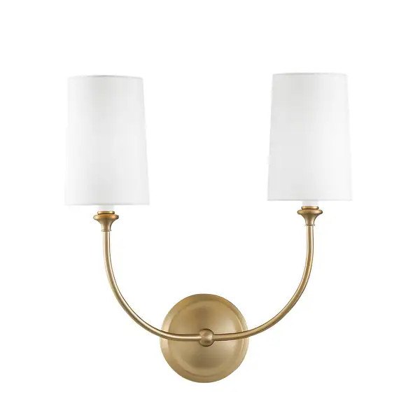 Libby Langdon for Crystorama Sylvan 2 Light Vibrant Gold Sconce - 15.5'' W x 15.87'' H x 7'' D | Bed Bath & Beyond