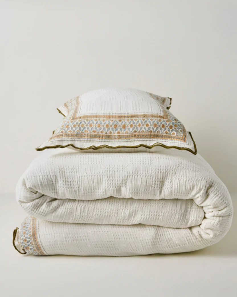 Clemence Block Print Duvet Cover | Magnolia