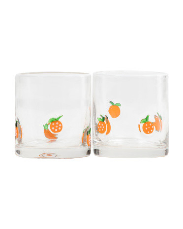 Set Of 2 Orange Double Old Fashioned Glasses | Kitchen & Dining Room | Marshalls | Marshalls