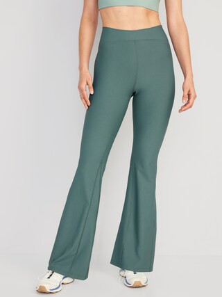 Extra High-Waisted PowerSoft Rib-Knit Flare Leggings for Women | Old Navy (US)