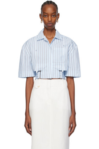 Blue Les Sculptures 'La chemise courte Bari' Shirt | SSENSE