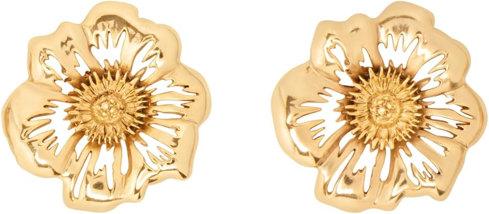 Amazon.com: Oscar de la Renta, Large Poppy Earrings, Gold : Luxury Stores | Amazon (US)