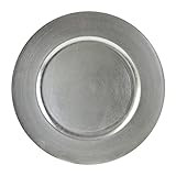 10 Strawberry Street 13" Lacquer Round Charger Plate, Set of 6, Silver | Amazon (US)