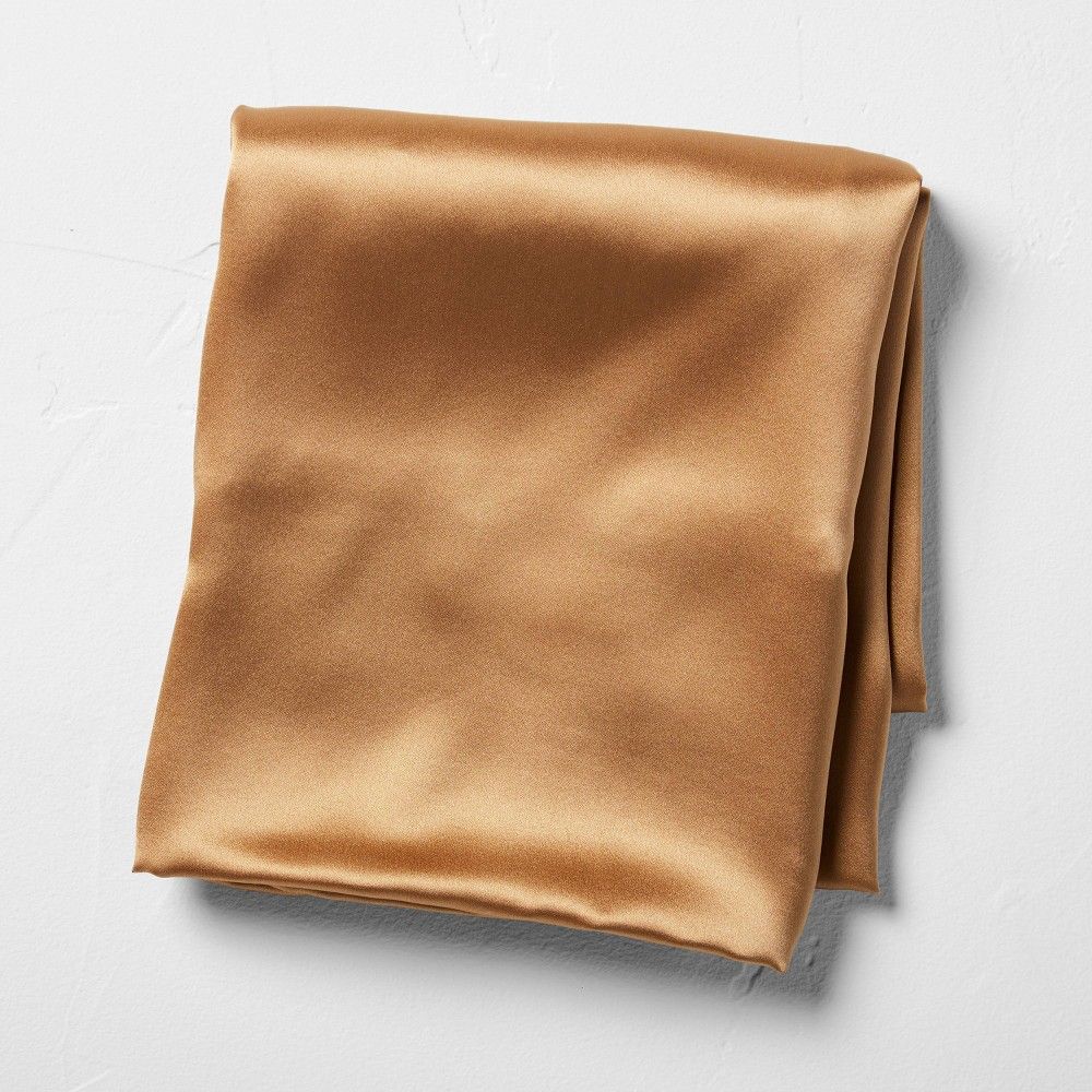 Standard Solid Silk Pillowcase Warm Brown - Casaluna | Target