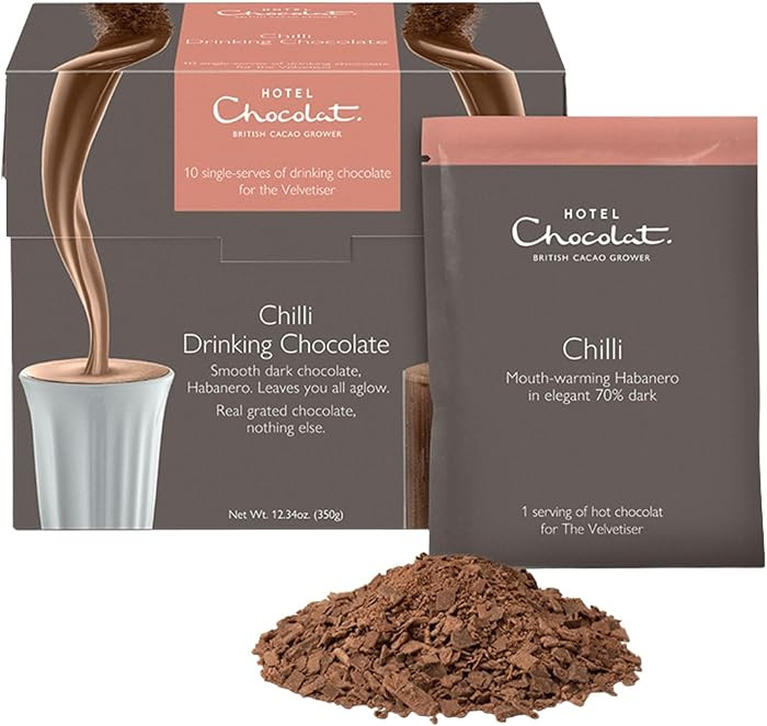 Hotel Chocolat - Chili Hot Chocolate - Smooth Real Drinking Dark Chocolate with spice - 10 Servin... | Amazon (US)