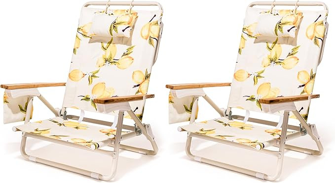 Business & Pleasure Co. Holiday Tommy Chairs - Set of 2 Reclining Backpack Beach Chairs - Vintage... | Amazon (US)