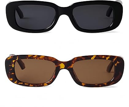BUTABY Rectangle Sunglasses for Women Retro Driving Glasses 90’s Vintage Fashion Narrow Square ... | Amazon (US)