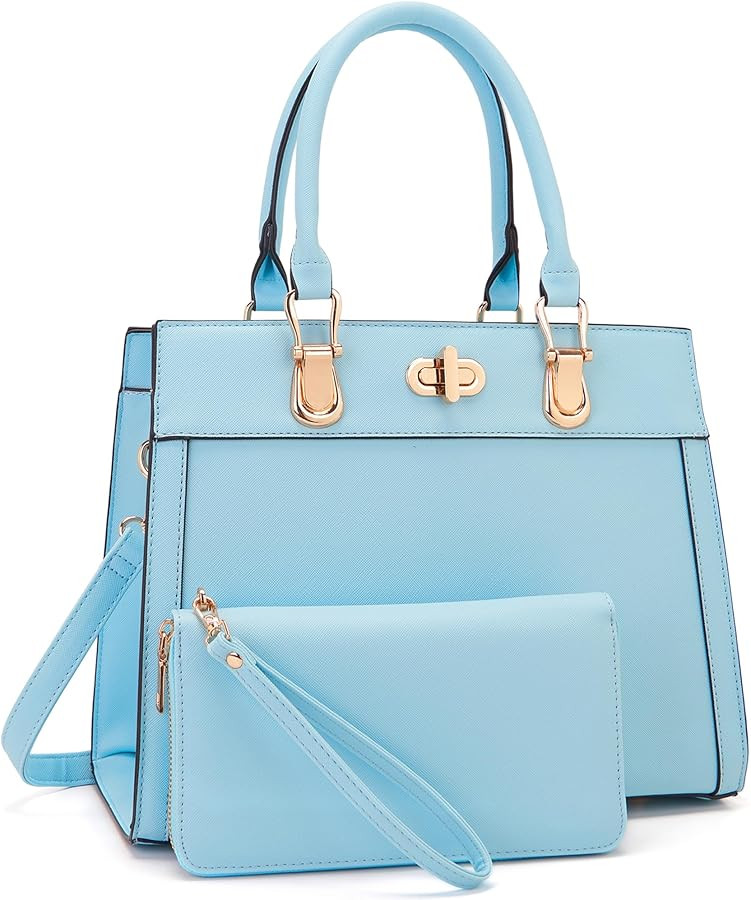 Purse Set Women Tote Handbag Shoulder Bag Top Handle Satchel Work Bag Crossbody Matching Wallet 2... | Amazon (US)