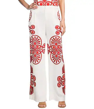 Collins Printed Linen Blend Coordinating Pants | Dillard's