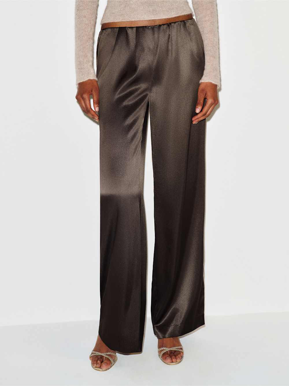 Reformation Stacey Satin Pant Ivory Small | Reformation (Global)