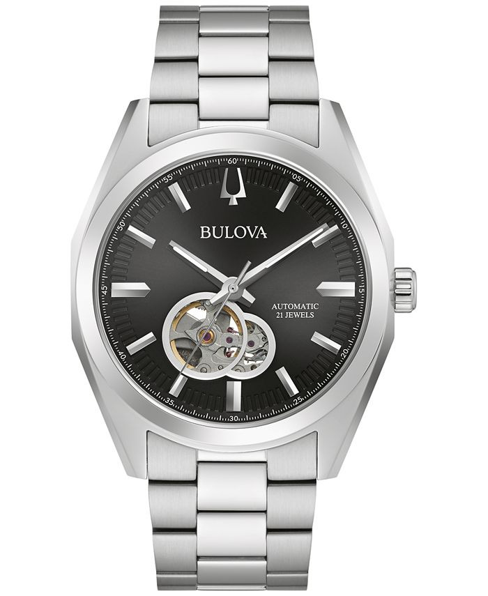 Bulova Men's Automatic Surveyor Stainless Steel Bracelet Watch 42mm & Reviews - Macy's | Macys (US)