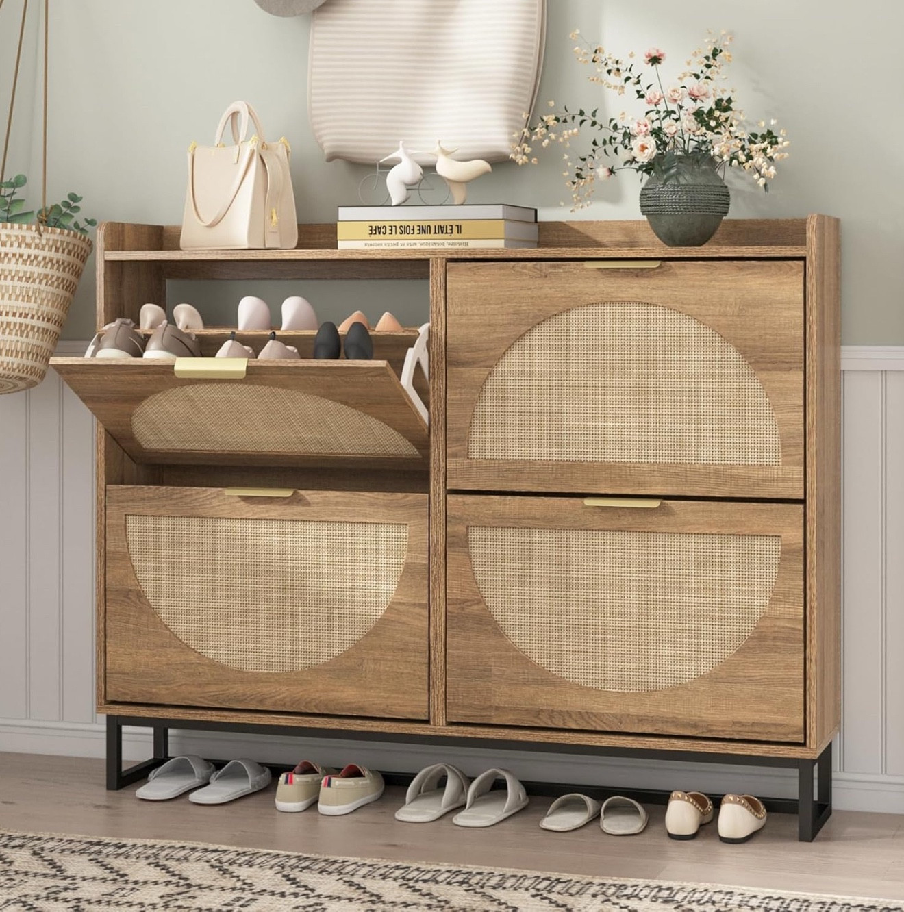 Gorgeous shoe storage cabinet that is chic and also solves the problem of messy shoe areas! Holds 24 pairs of shoes!  #shoestorage #entrywaysolutions #shoecabinet

#LTKSaleAlert #LTKHoliday #LTKHome