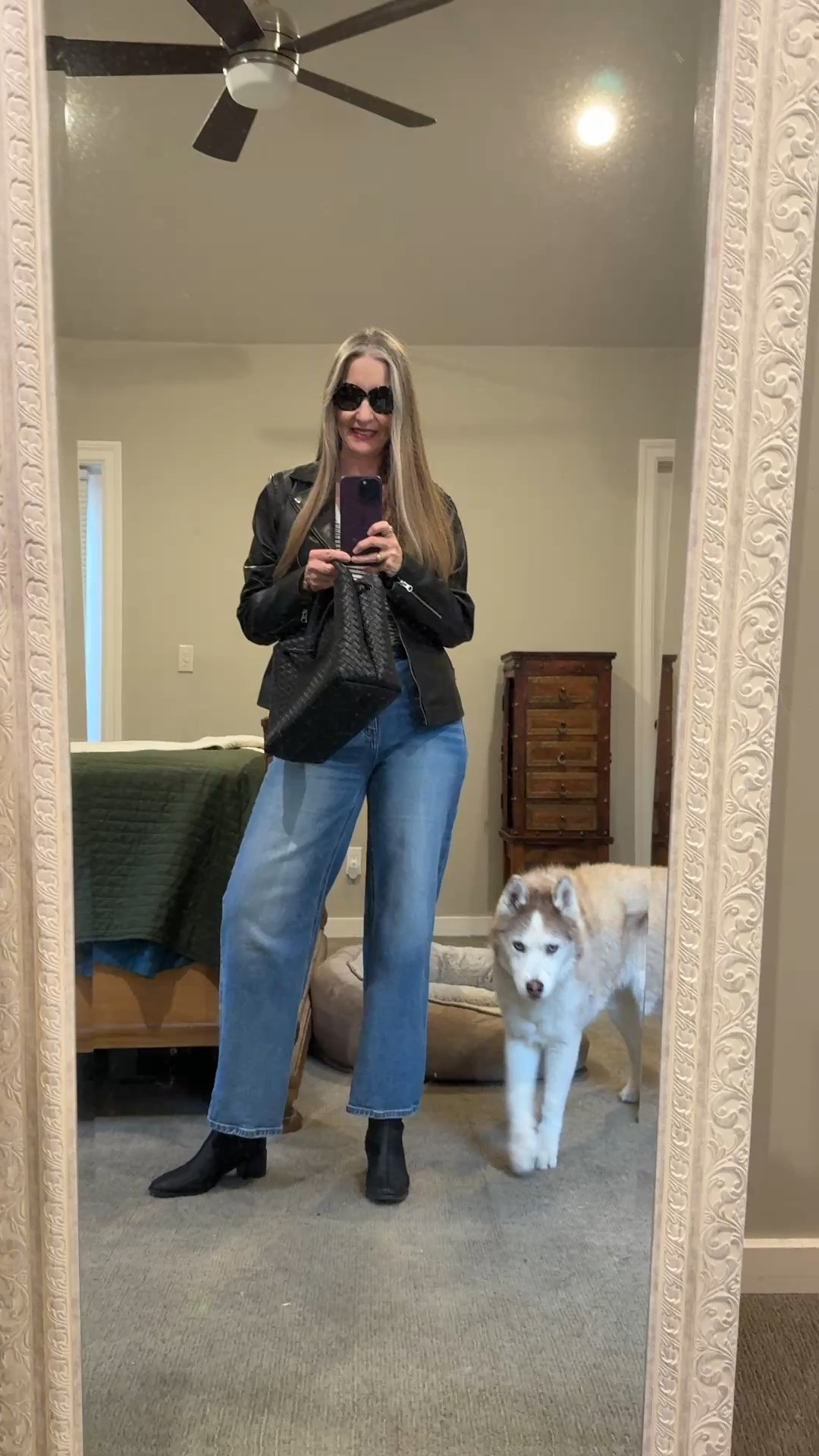 Casual, minimalist, edgy ootd. #bikerjacket #motojacket #simplestyle #midsizestyle #coffeedate

#LTKOver40 #LTKMidsize #LTKootd