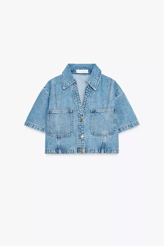 Z1975 DENIM CROP SHIRT | Zara US