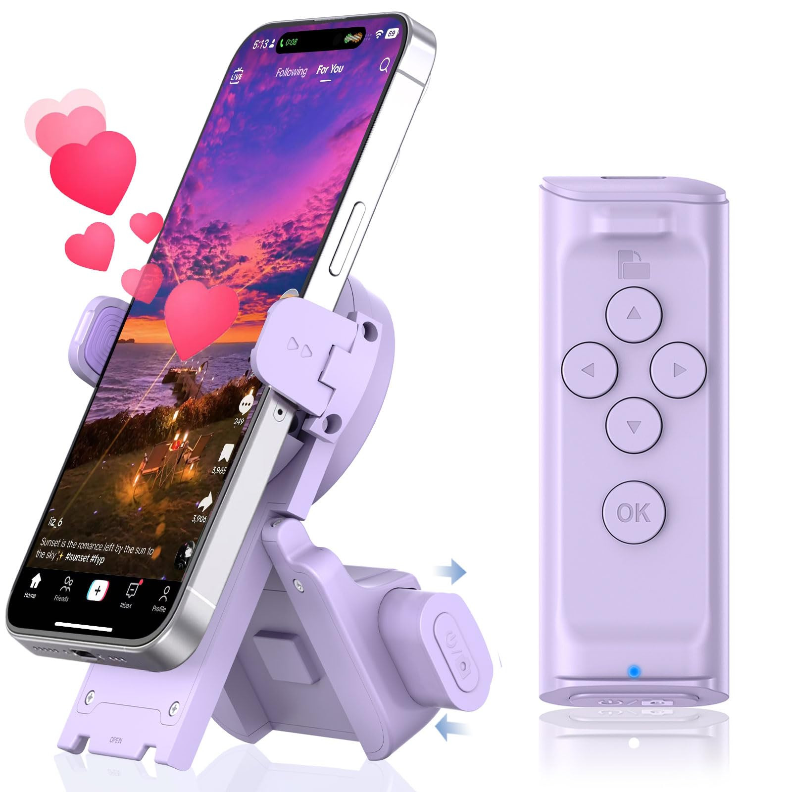 MILOUZ Remote Control Scrolling for Tiktok with Phone Stand,Page Turner for Kindle App E-Book,Blu... | Amazon (US)