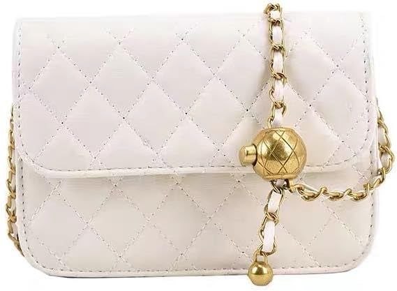 White Belt Bag for Women Fashion Waist Fanny Packs Detachable Belt Chain Crossbody Purse Handbag,... | Amazon (US)